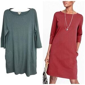Garnet Hill T-Shirt Calais Dress with pockets cotton modal Size 16
